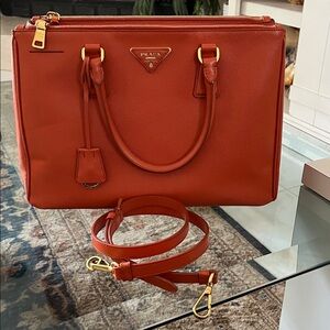 Prada Orange Saffiano Medium bag.